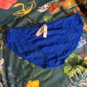 NWT Retired Victoria's Secret Royal Blue Lace Panties
